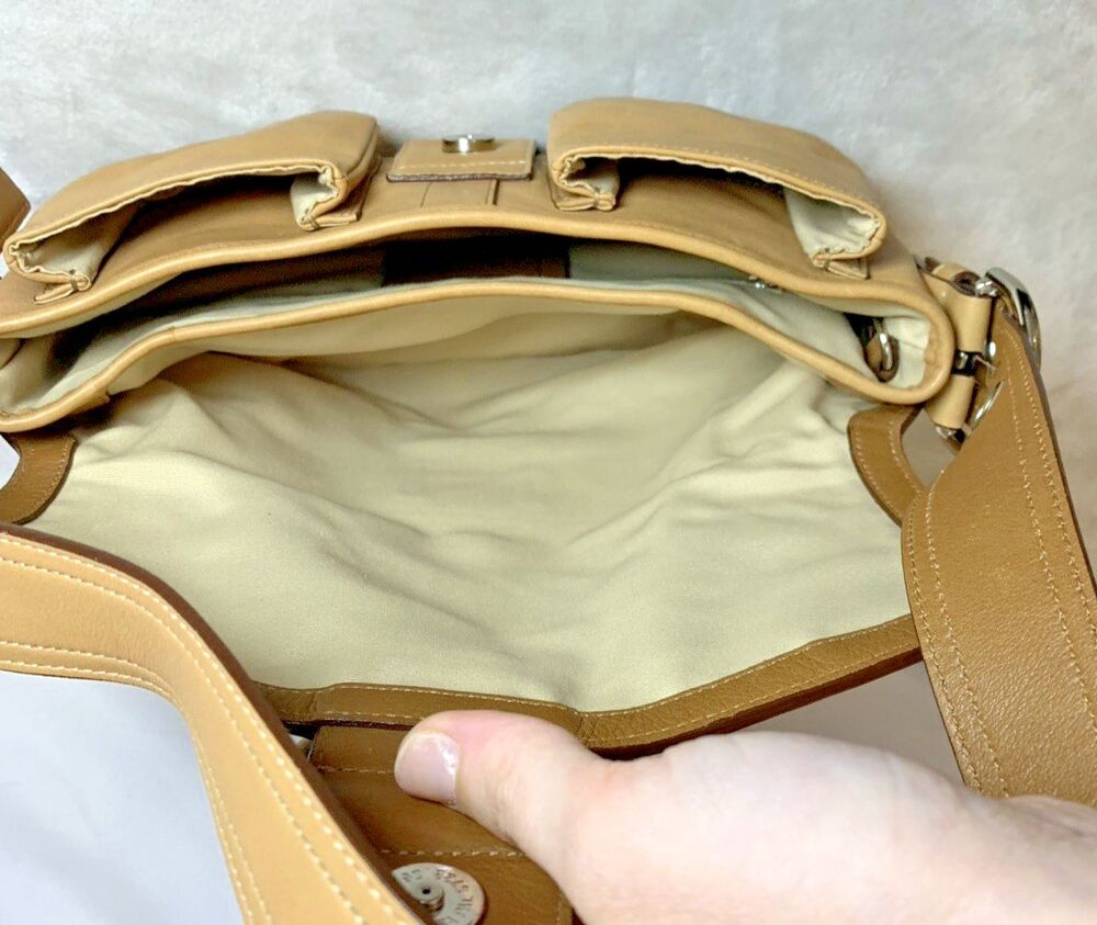 Vintage Coach Soho Buckle Flap Shoulder Bag 9434 British Tan Leather Y2K - Picture 9 of 16
